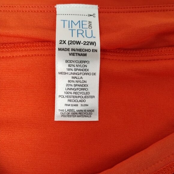 Time and Tru Womens 2XL Tomato Sauce Orange Mid Rise Bikini Bottoms - Picture 4 of 5